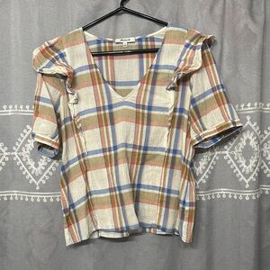 Madewell Plaid Gauze Top L